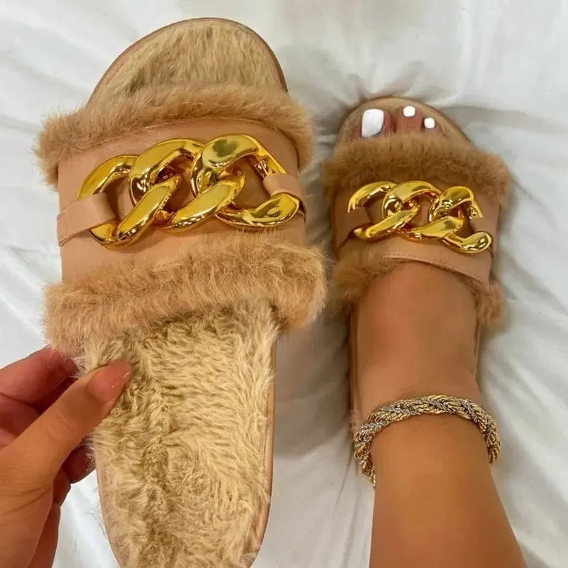 Winter Plush open toes Slippers