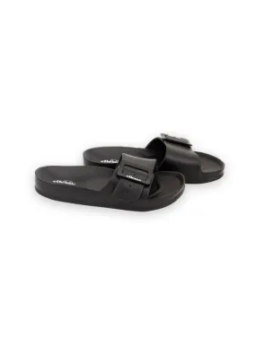Women's  Adjustable Buckle Slides,Black